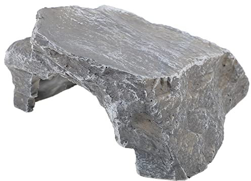 Sosoport Schildkröten-Terrasse Gecko Reptil Versteck Schlangenhaut Höhle Terrarium zubehör Terrarium Dekoration Natürliche Terrariendekoration realistische Schildkrötenrampe Harz