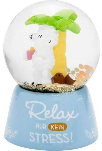 Sheepworld Traumkugel mit Spruch Relax | Schneekugel, Glas, Höhe 6,5 cm, Polyresin, Motivdruck | Geschenk zum Geburtstag | 74125