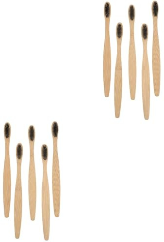 COLLBATH 2 Sätze Zahnbürste Mit Bambus Griff Aus Holz Praktische Zahnbürsten Bambus Zahnbürsten Hand Haushalts Nylonwolle 10 Stück * 2