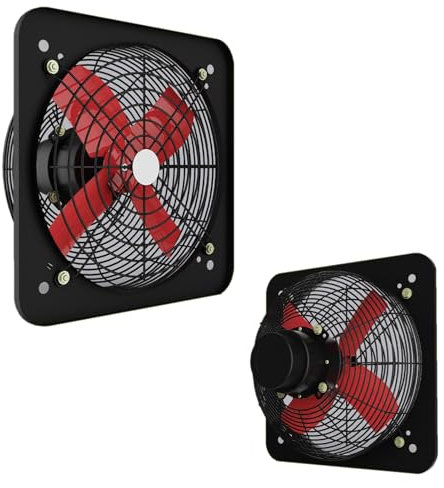 UVCMDUI Ventilador axial industrial, extractor de aire para cocina, extractor axial, ventilador axial plano comercial para cocina, catering y almacén (negro),15.75 in/40cm