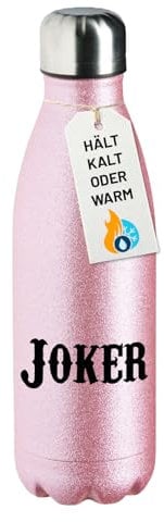 Huuraa Glitter bottle Joker Gift water bottle pink 500ml stainless steel Joker Present