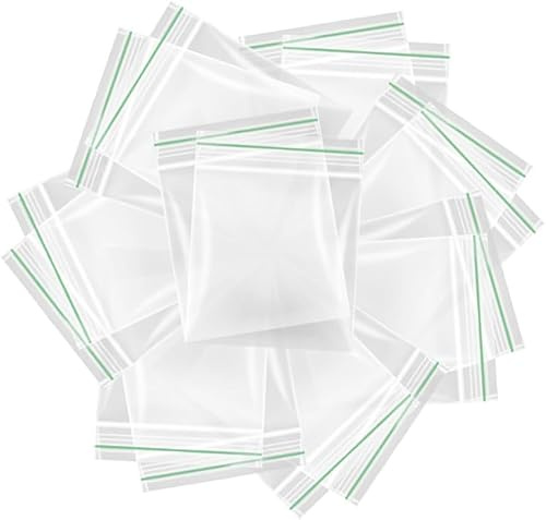 DEALONIC® Grip Seal Resealable Zip Lock Bags 100 Pack (30mm x30mm) Small Transparent Plastic Zipper Gripseal Bags for Jewellery, Coins, Screws, Beads, Buttons & Tiny Item Storage