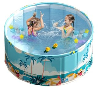 Piscina Plegable for Perros, de plástico Duro y Duradero, for Perros Grandes, for Patio y Interior, Ideal for niños y Perros.(A,90 * 45)