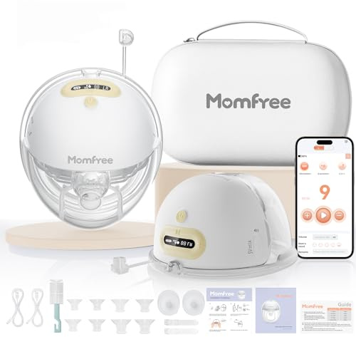 F6 Hands Free Breast Pump: Dual Portable Breast Pump with Upgraded App Control, 3 Modes & 9 Customized Levels, Smart Screen, Strong Suction, 24/21/19/17/15