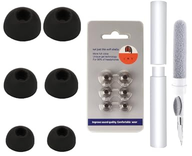 Silikon-Ohrstöpsel-Ersatz für Google Buds Pro 2 (3 Größen S/M/L) – rutschfeste Ohrstöpsel mit Geräuschisolierung und kostenlosem Reinigungsstift,Schwarz