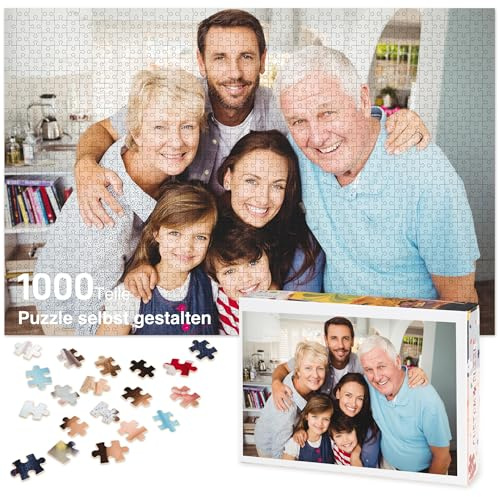 Easycosy Personalisiertes Puzzle mit eigenem Foto - 1000/500/300 Teile: Gestalte selbst Puzzle mit Bild Fotopuzzle - personalisierte Geschenke für Kinder Frauen Freundin Paare Partner zum Geburtstag