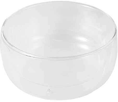 Beaupretty Tazón de Vidrio Resistente al Calor Doble Capa 800 Ml Transparente para Ensaladas y Postres, Cuenco de Vidrio de Borosilicato para Cocina y Restaurante