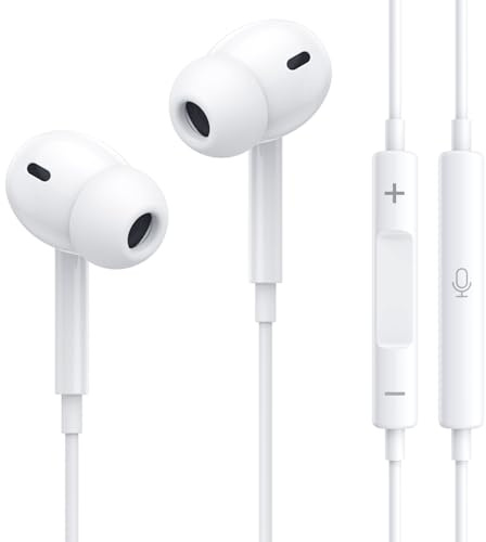 In-Ear Headphones for iPhone【MFi Certified 】HiFi-Audio Stereo Noise Isolating Earbuds,Wired Earphones with Microphone & Volume Control Compatible with iPhone 14/13/12/11/SE/XR/XS/X/8/7/Plus