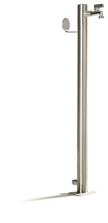 Schneck Wasserzapfstelle Edelstahl Wasserzapfsäule Ø60mm 85cm Schlauchhalter WS6085SH