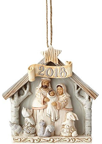 Enesco Jim Shore Heartwood Creek White Woodland 2018 Weihnachtskrippe