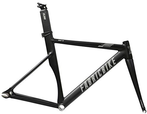 FabricBike AERO - Fixed Gear Fahrrad Rahmen, Single Speed Fixie Fahrrad Rahmen, Aluminium Rahmen und Carbon-Gabel, 5 Farben, 3 Größen, 2,145 kg (Größe M) (Matte Black & Graphite, L-58cm)