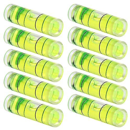 Utoolmart 10pcs Bubble Level, 9.5×34mm Mini Universal Spirit Levels Bubble for Picture Hanging, Measuring Instruments Layout Tools