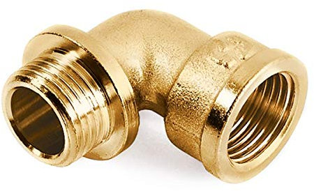 Winkel Messing DN 15 1/2 Zoll 90° Grad IG-AG Typ 92 für eine Richtungsänderung um 90° der Rohrinstallation - hohe Verträglichkeit mit anderen Rohrmaterialien