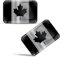 Biomar Labs® 2 x Aufkleber 3D Gel Silikon Stickers Schwarz Silber Ahornblatt Canada Kanadische Kanada Flagge Fahne Autoaufkleber F 129