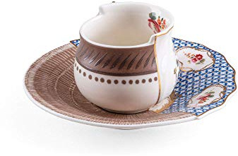 Seletti Hybrid Collezione Tavola, TAZZINA da caffè con PIATTINO in Porcellana Hybrid 2.0-DJENNE