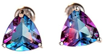 Rainbow Topaz Ohrstecker Real 100% 925 Sterling Silber Mode Frauen Ohrring Schmuck