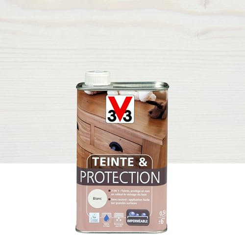 V33 Teinte & protection meubles et boiseries, Blanc 0,5L
