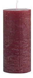 Chic Antique Macon rustikale Stumpenkerze versch.Farben und Größen Kerze Antik NEU Altarkerzen 100 % Paraffin lange Brenndauer (Dunkelrot, 15x7 cm)