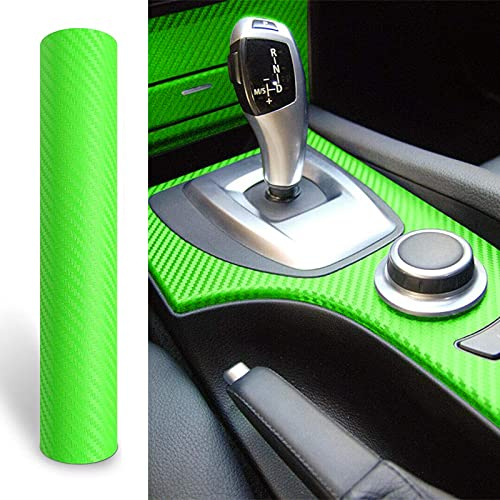 Silence Shopping Rouleau de film vinyle en fibre de carbone pour voiture, décoration 3D (vert)