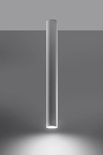SOLLUX lighting Deckenlampe Deckenleuchte Deckenstrahler Stahl - 1 Flammig 60 cm - LED Lampe Glühbirne - Weiß Lagos