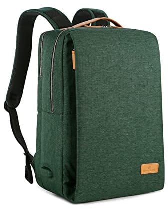 Nordace Siena Rucksack für Laptops bis 39,6 cm (15,6 Zoll), mit USB-Ladeanschluss, wasserdicht, für Alltag, Reisen, Arbeit, für sie und ihn, Dunkelgrün, 19L US