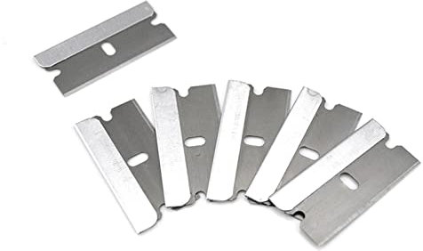 50x EWANTO Sicherheits Schaberklingen 39 mm x 19 mm x 0,2 mm Ersatzklingen für die präzise Reinigung von glatten Oberflächen Ceranfeldschaber Ceranfeld Kratzer Kochfeldschaber Herd Zuberhör Reinigung