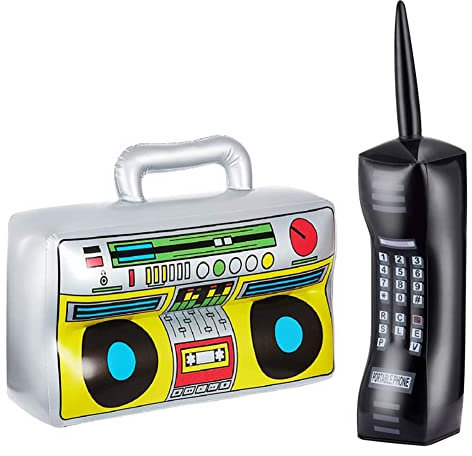 Aufblasbares Radio, Retro Musikinstrumente,Wasserspielzeug, 80er 90er Outfit Retro Radio Mottoparty Outfit Fasching Fasching Kostüm Deko Deko Accessoires