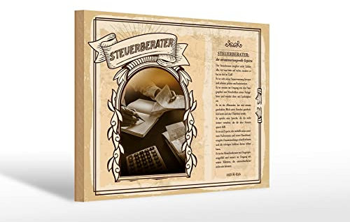 FEMER Holzschild Berufe 30x20cm Steuerberater Experte Steuern