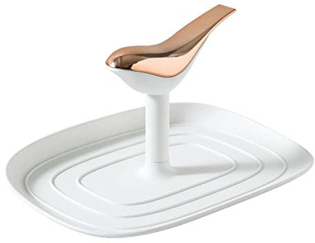 Spoon Rest for Kitchen Counter, Bird-shaped Utensil Rest for Stove Top, Pot Lid Holder Cooking Ladle Spatula and Grill Collapsible Utensil Organizer (White)