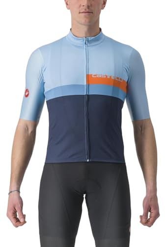 CASTELLI 4522017-482 A BLOCCO Jersey Men's T-Shirt Baby Blue/Scarlet Lava-Niagara Blue-Belgian Blue XL