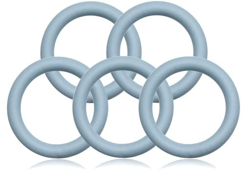 Ganzoo O-Ring Metall für Hunde-Leine, 20mm Innen-Durchmesser, 5 Stück, Zinkring mit Silikon-Beschichtung, nicht rostend, Rund-Ringe für Paracord 550 Halsband, Handtasche, Metallring, Farbe Pastellblau
