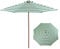 XIAOYUE Parasol de Plage 270cm, Parasol de Jardin en Bois Rayé Vert et Blanc, Parasol pour Balcon et Terrasse, avec 8 Baleines Robustes, Sans Socle