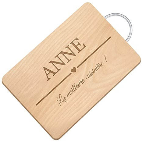 Maverton Planche à découper personnalisée pour elle - Plateau en bois avec manche en métal pour femme - maman - Planche avec gravure pour anniversaire - decoration cusine - Meilleure cuisinière