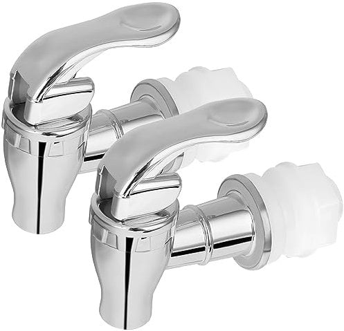 Bewudy 2 pcs Getränkespender Zapfhahn, Wasserspender Ersatz Zapfhahn Ersatz Wasserhahn geeignet für kalte und heiße Getränke Kaffee Saft Water Dispenser Faucet (Silber)