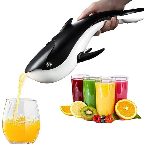 Lemon Squeezers, New Stainless Steel Citrus Squeezer, Lime Squeezer, Heavy Duty Whale Shape Design, Non Slip Hand Press Manual Squeeze Juice Extractor