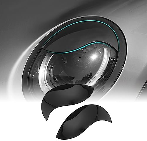 FDAIUN Aufkleber Augen Scheinwerferblenden aus ABS-Kunststoff, passend für BMW Mini Cooper F54 Clubman F55 F56 Schrägheck F57 Cabrio, Schwarz, 2 Stück