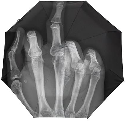 GAIREG Xray Mittelfinger-Regenschirm für Damen und Herren, winddicht, kompakt, automatisches Öffnen und Schließen