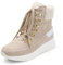 VITAFORM Stiefeletten Damen Winter Beige - Italienisches Veloursleder - Gefütterte Stiefel Damen - Bequeme Schuhe für Herbst und Winter