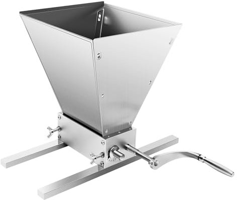 LUNICASHA Manuelle Einstellbare Getreidemühle, Getreidebrecher Edelstahl, Malzmühle Schrotmühle, Verstellbar Handmühle für Gewürzgetreide Kaffeebohnen