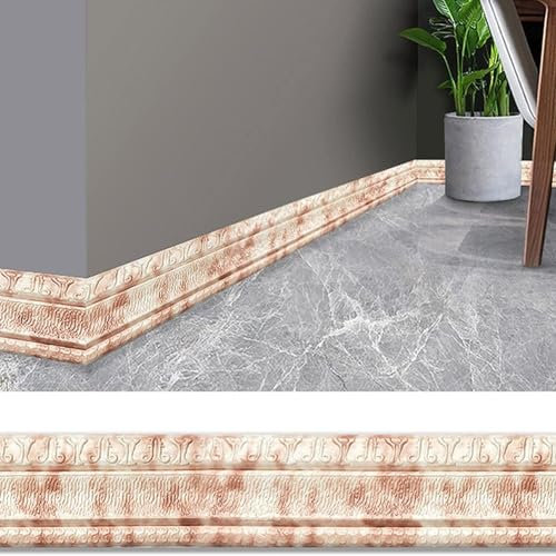 Zoegneer Wandverkleidung, Sockelleiste, Dekor, Aufkleber, wasserdicht, Spiegelbordüre, Wanddekoration für Zuhause (Huanglong Jade)