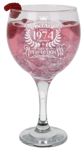 Always Looking Good Grand verre à gin gravé vintage 1974 pour 51e anniversaire 645 ml