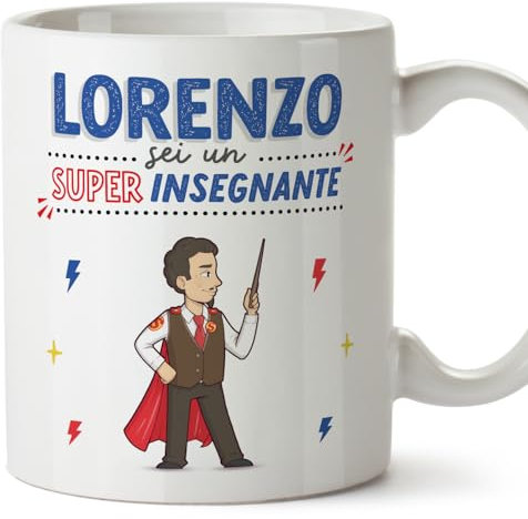 MUGFFINS Tazas Personalizadas para MAESTRO hombre - En Italiano - Sei Super! - 11 oz / 330 ml - Regalo Personalizable original y divertido