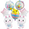 FINEVERNEK 7 Stück Ostern Luftballons, Ostern Deko Set,Überdimensionale Ostern Folienballons, Ostern Kinder Party Dekoration mit Küken, Hase, Ostereier Helium Luftballons