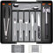 Gorilla Grip Heavy Duty Expandable Silverware Organizer for Drawer, Rubber Lined Flatware Storage Organizers, Crack and Scratch Resistant, BPA-Free Adjustable Cutlery Holder, Kitchen Essentials, Black