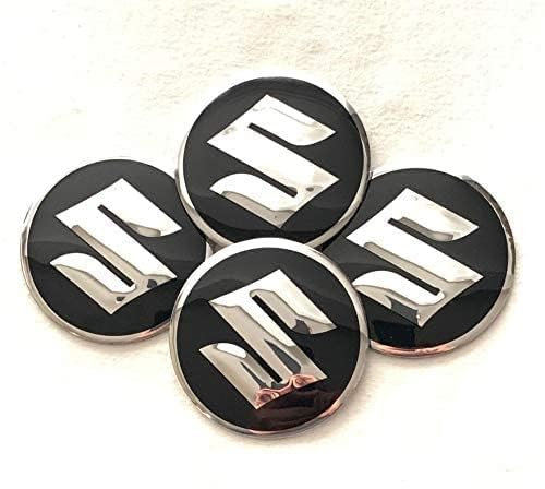 4 Stück Auto Rad Nabenkappen Aufkleber für Suzuki, 55mm,Radnabenkappen Logo-Aufklebern Wasserdicht Staubdicht Nabendeckel Radnabenabdeckung,A