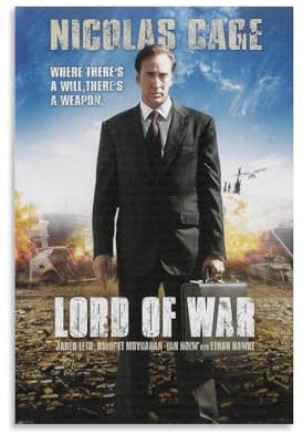 KPOKAHT Nicolas Cage Film Lord of War Leinwand-Kunstdruck, Poster, Foto, Gemälde, Poster, Raumdekoration, 20 x 30 cm