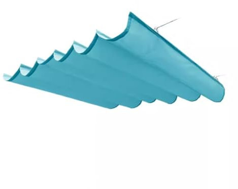 Rygcrud Voile Rétractable Voile Pare-Soleil, Couverture De Pergola avec Kit De Rail Coulissant, Extérieur Patio Imperméable Store À Vagues pour Terrasse, Porche Imperméable(Blue,1x2m)