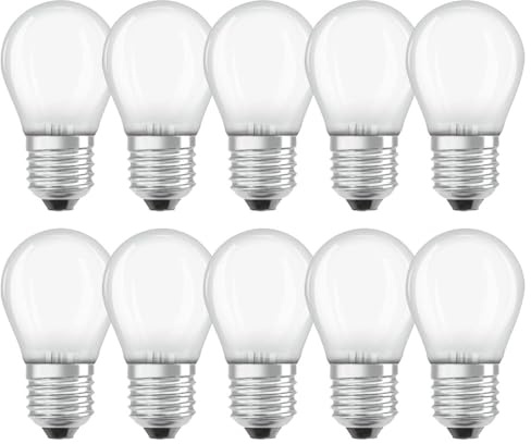 NCC-Licht 10x LED Lampe P45 Tropfen E27 4,5W Tageslicht 6500K | LED Leuchtmittel aus mattiertem Glas, ersetzt 40W Glühlampe, kühles Licht für Arbeitsbereiche