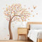 Tanlaby Grand Arbre Stickers Muraux Feuilles D'Automne Oiseaux Autocollant Mural Auto-adhésives Amovibles Décoration Murale pour Chambre à Coucher Bureau Salon Mur TV(H: 164cm)