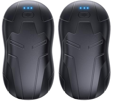 FANDLISS Handwärmer Elektrischer 2er 10000mAh Doppelseitig Beheizter Handwärmer Wiederverwendbarer USB-Handwärmer 2 Sekunden Schnelles Aufheizen Elektrischer Handwärmer für Winter/Weihnachten,Schwarz